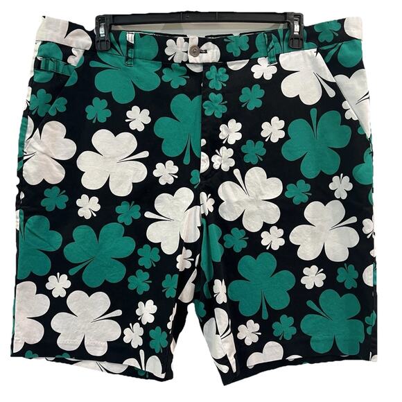 Royal and Awesome Men`s Golf Shorts Paddy Par Green Irish